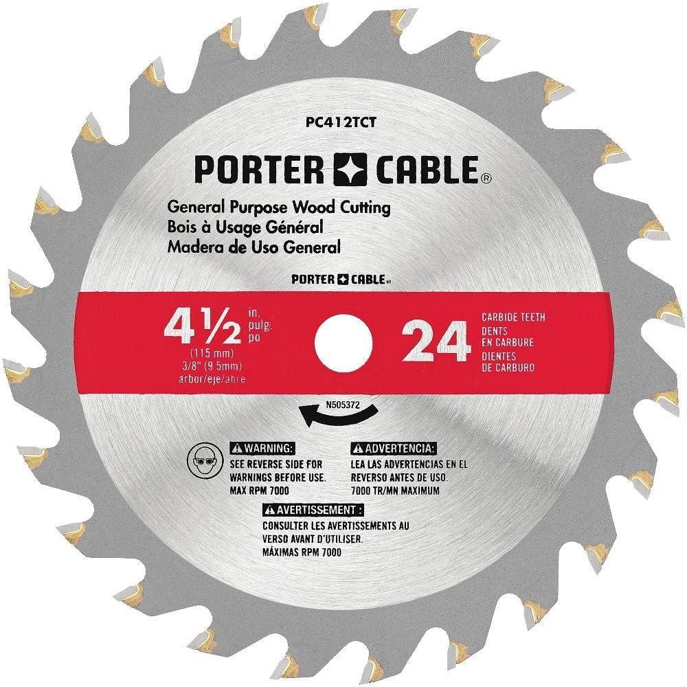 PORTER-CABLE PC412TCT 4-1/2″ 24T TCT Saw Blade(4-1/2-Inch 24 T)