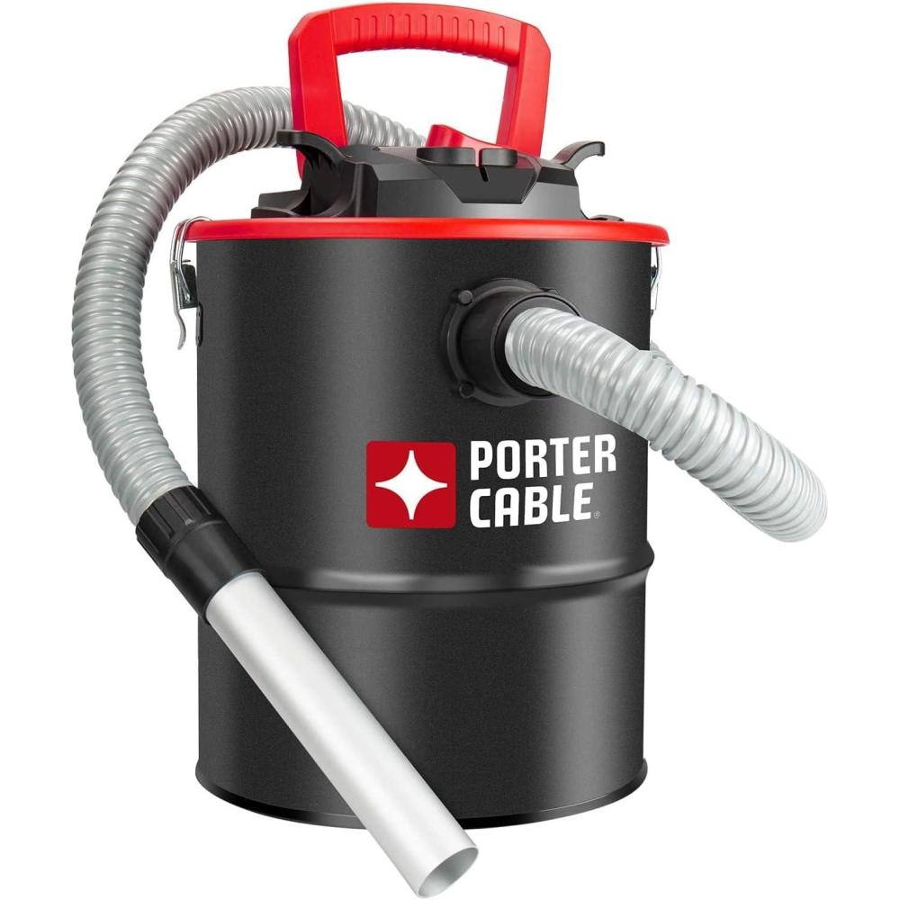 Porter-Cable 4 Gallon Ash Vac, 4 Peak HP Ash Vacuum with Powerful Suction for Fireplaces, Wood Burning Stoves, Bonfire Pits and Pellet Stoves
