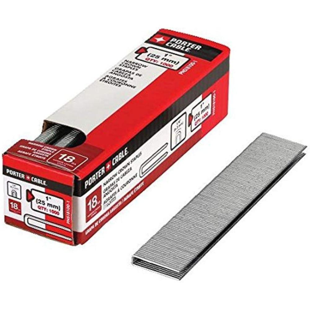 PORTER-CABLE Narrow Crown Staples, 1-Inch, 18 GA, 1000-Pack (PNS18100-1)