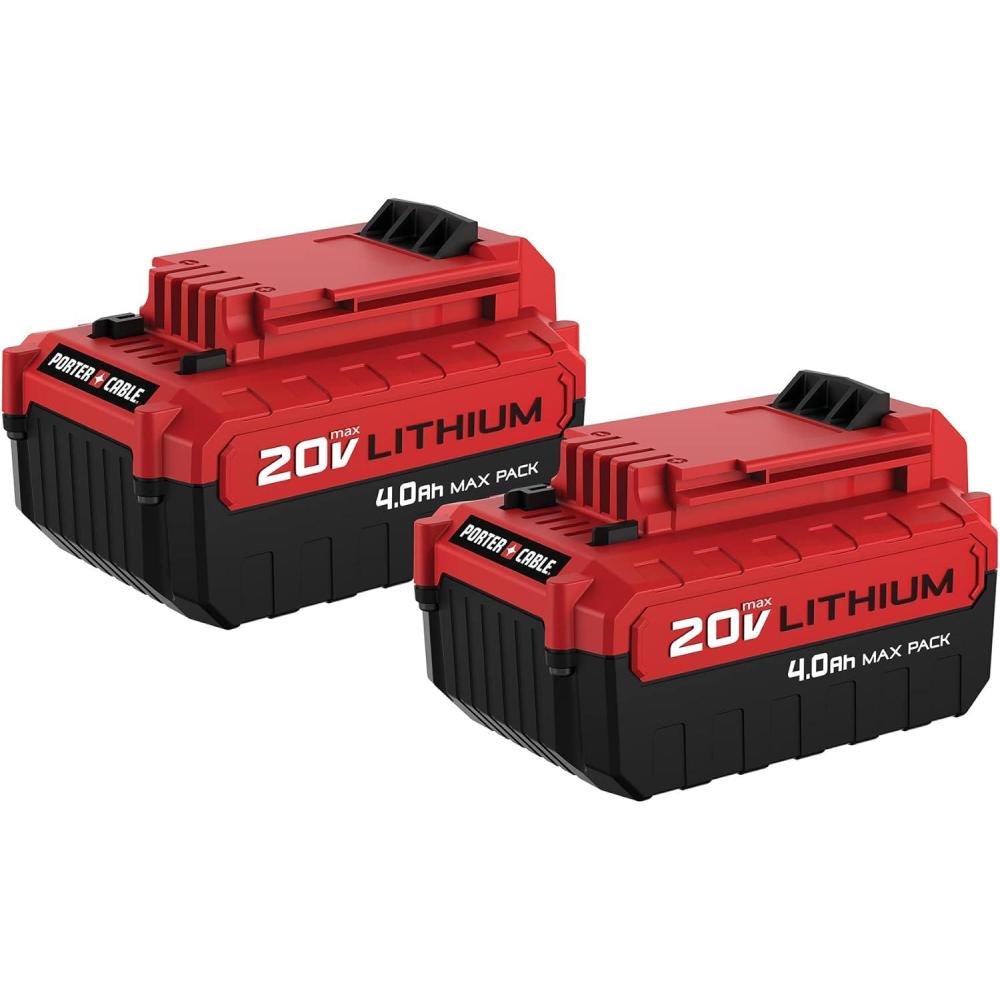 PORTER-CABLE 20V MAX* Lithium Battery, 4 -Amp Hour Battery (PCC685L)(4ah Battery – Double Pack)