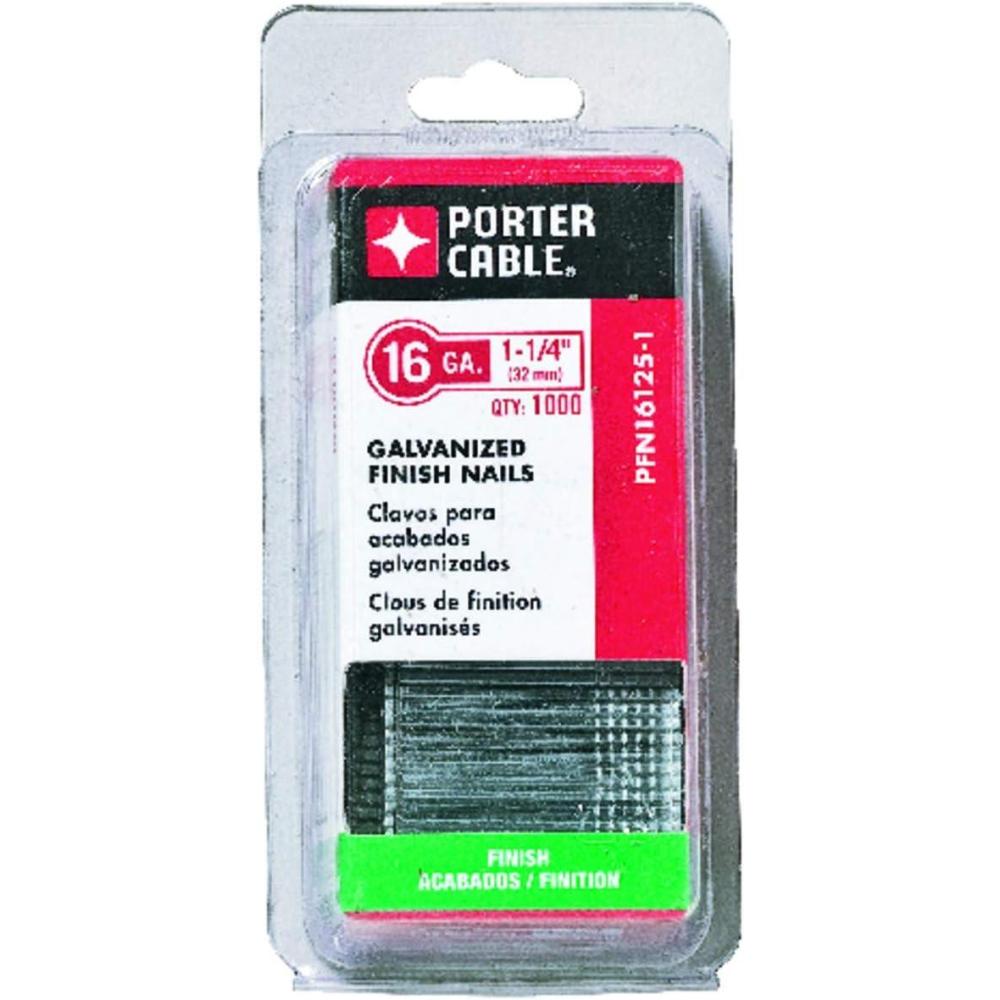 PORTER-CABLE PFN16125-1 1-1/4-Inch, 16 Gauge Finish Nails (1000-Pack)