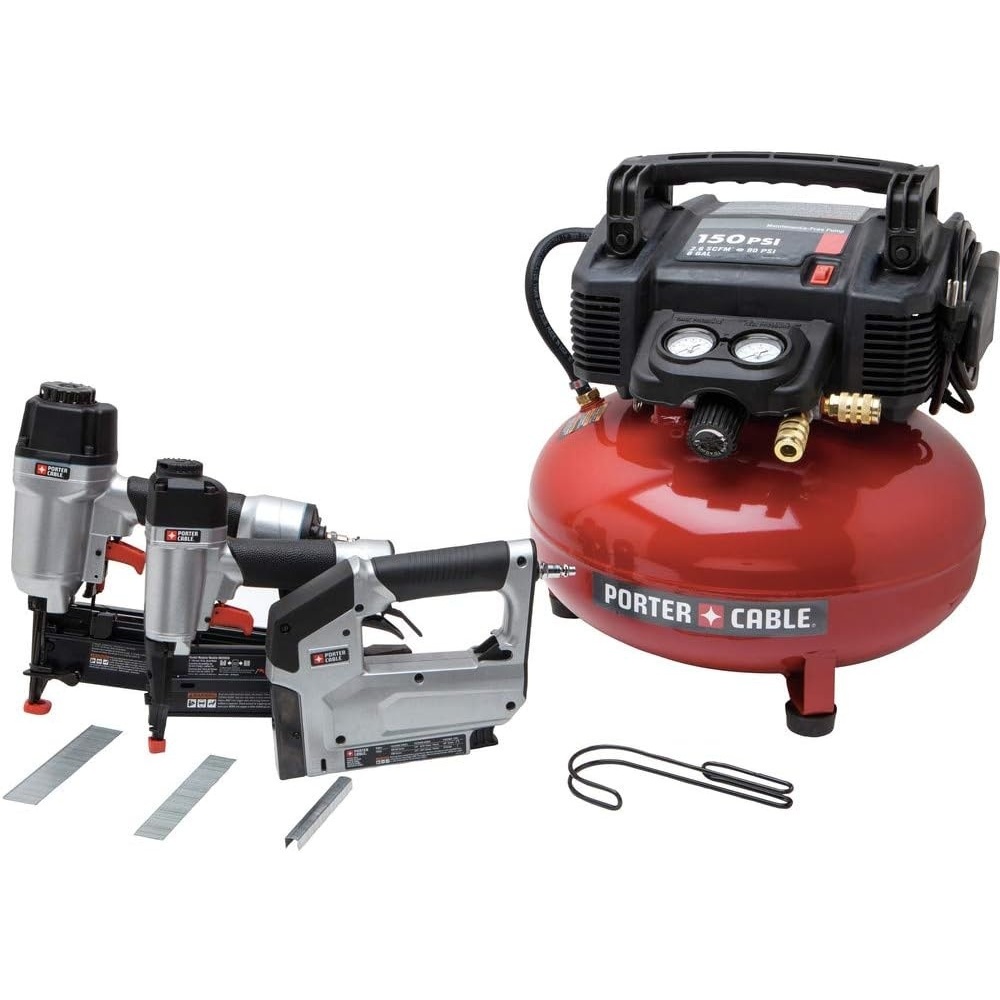 PORTER-CABLE Air Compressor Kit, 6-Gallon, 3-Tool (PCFP12234)