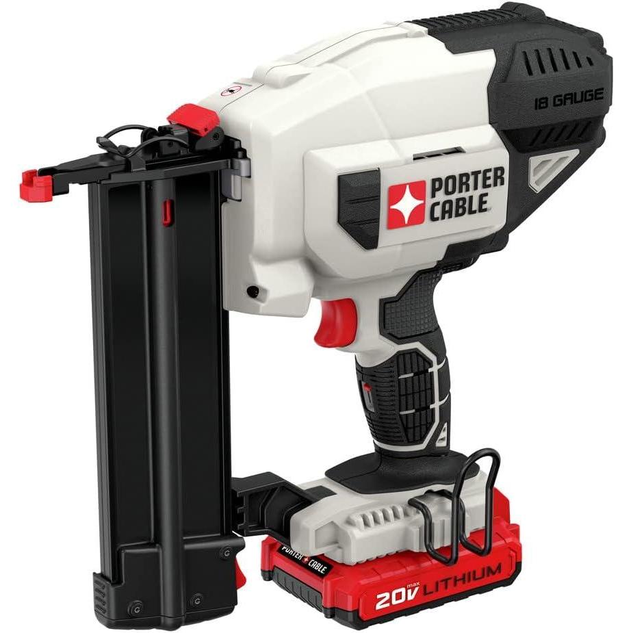 PORTER-CABLE 20V MAX Cordless Brad Nailer, Nail Gun 18 Guage, Battery and Charger Included (PCC790LA)(Cordless Nailer Kit Only)