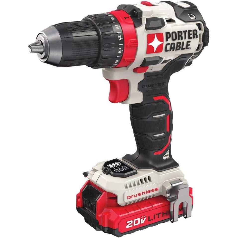 PORTER-CABLE 20V MAX Cordless Drill Driver Kit with 2 Batteries and Charger, 1/2 Inch (PCCK607LB)