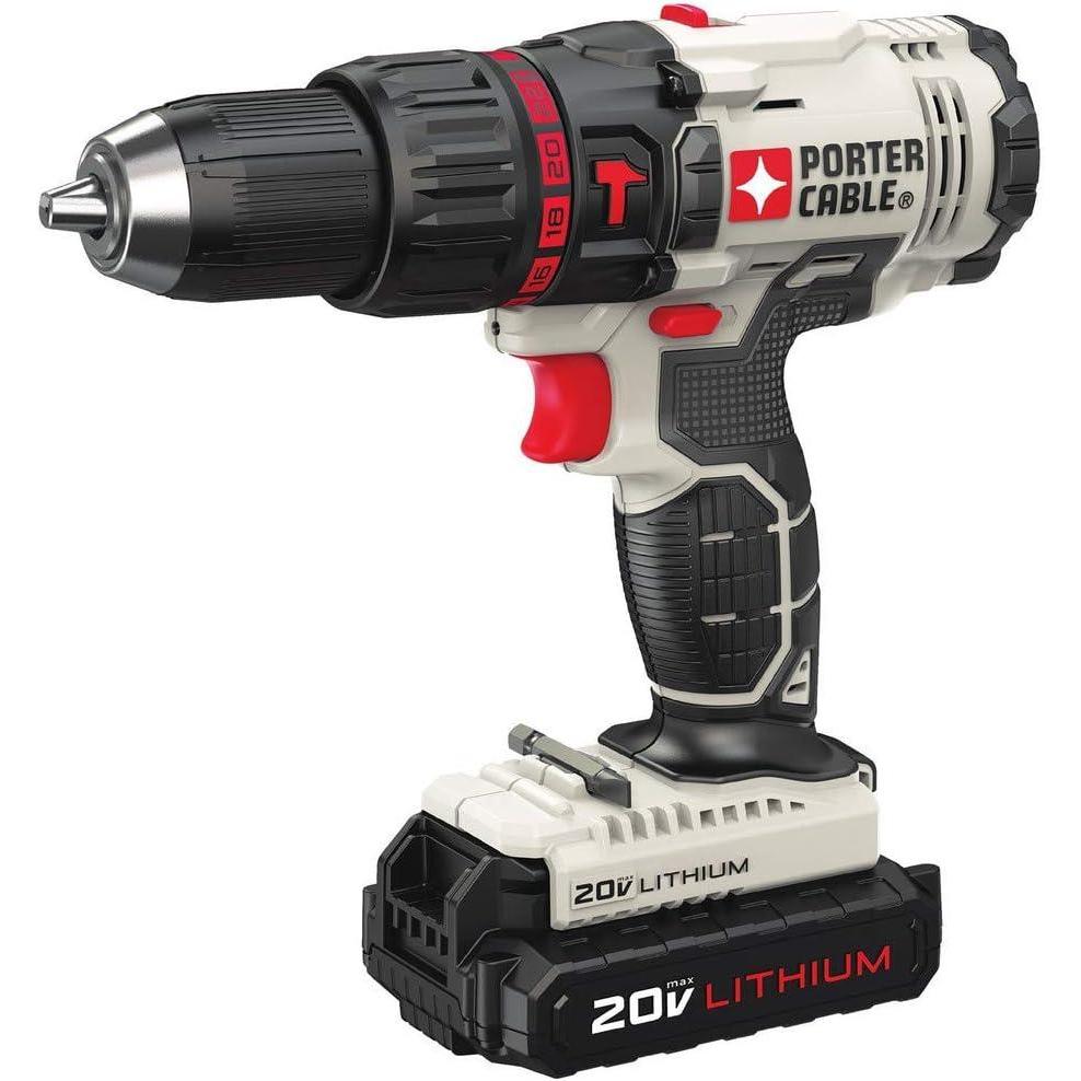 PORTER-CABLE 20V MAX Hammer Drill Kit, Compact, Cordless (PCC621LB)