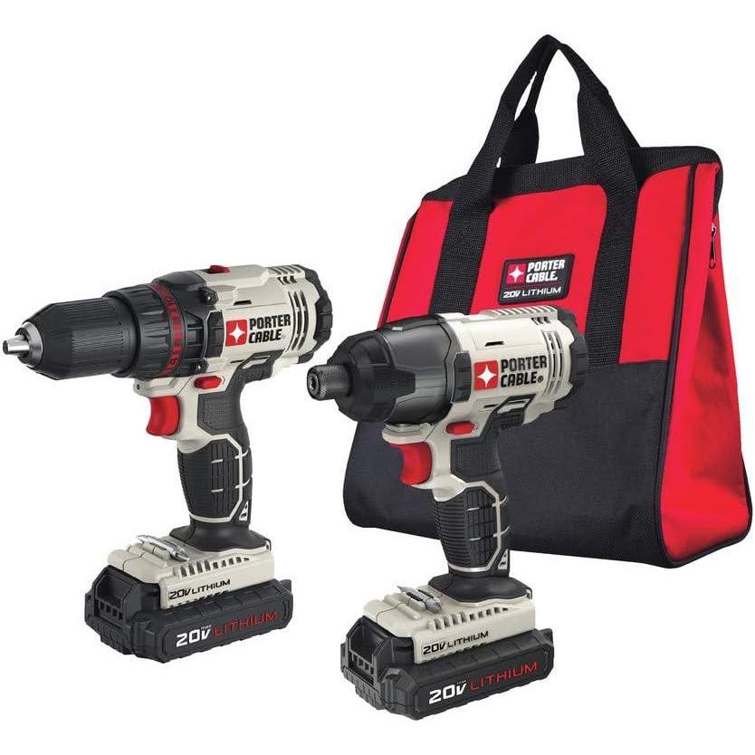 PORTER CABLE PCCK604L2 20V MAX 2-Tool Cordless Drill/Driver and Impact Driver Combo Kit(2-Tool Combo Kit)
