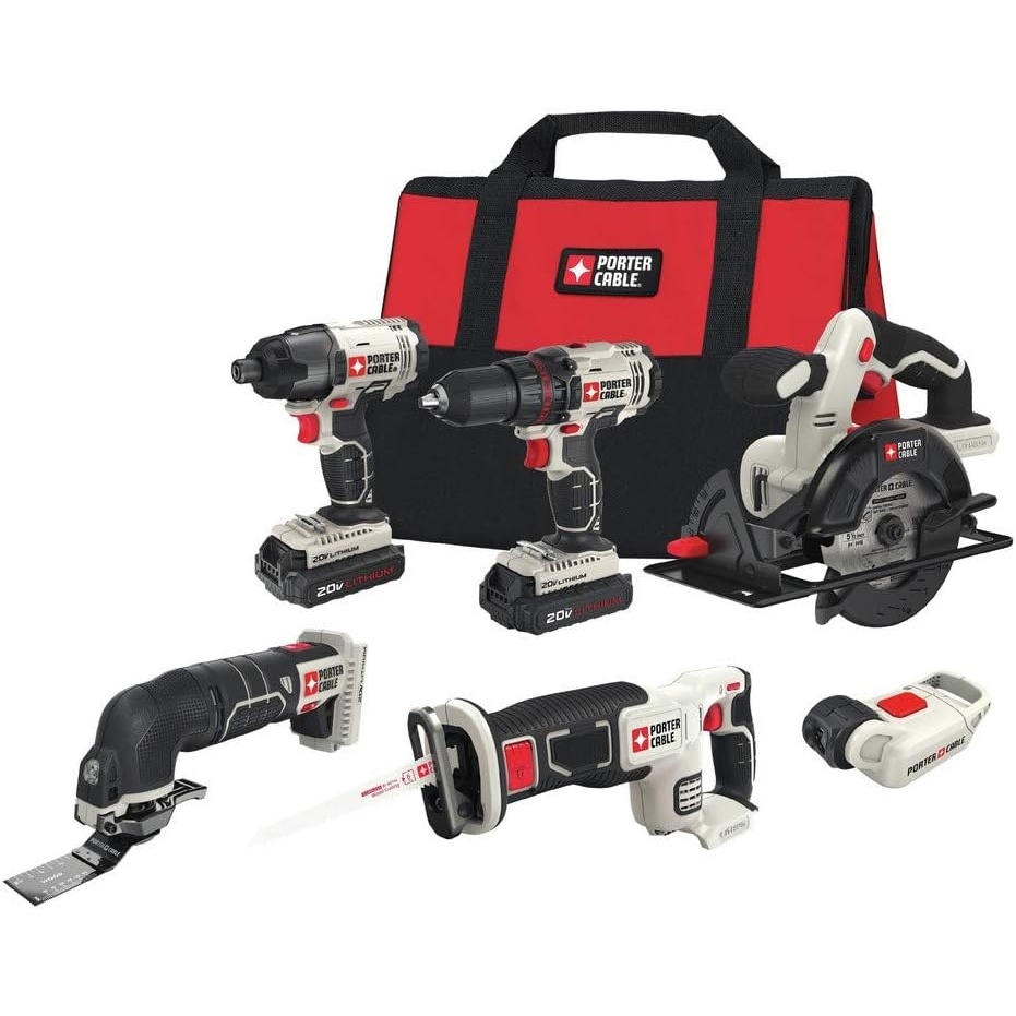 PORTER-CABLE PCCK6116 20V MAX* Lithium Ion 6-Tool Combo Kit